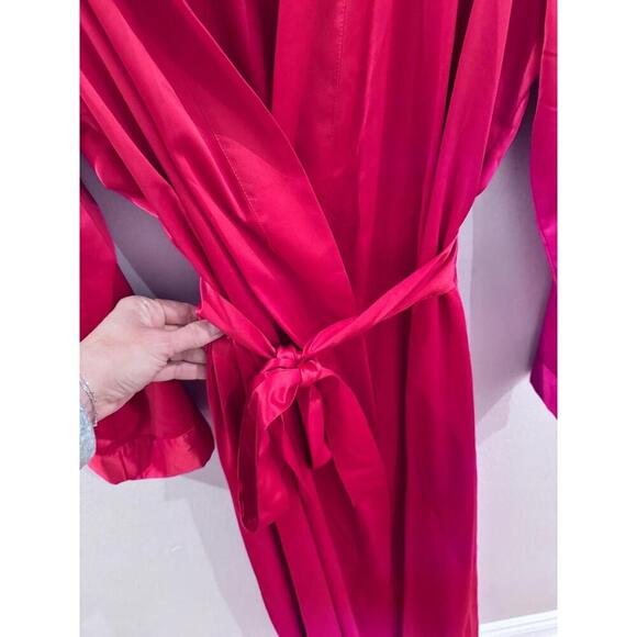 NWT Cabernet Red Belted Long Sleeve Kimono Robe Size Large - Picture 5 of 7